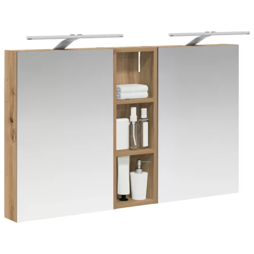  Fürdőszobai Szekrény Szett 3 pcs 100 x 10,5 x 60,5 cm Faanyag