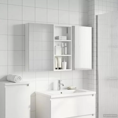  Fürdőszobai Szekrény Szett 3 pcs 110 x 10,5 x 60,5 cm Faanyag