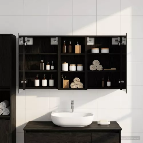  Fürdőszobai Szekrény Szett 3 pcs 110 x 10,5 x 60,5 cm Faanyag