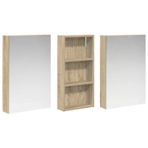  Fürdőszobai Szekrény Szett 3 pcs 110 x 10,5 x 60,5 cm Faanyag