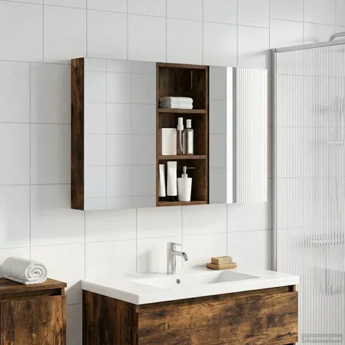  Fürdőszobai Szekrény Szett 3 pcs 110 x 10,5 x 60,5 cm Faanyag