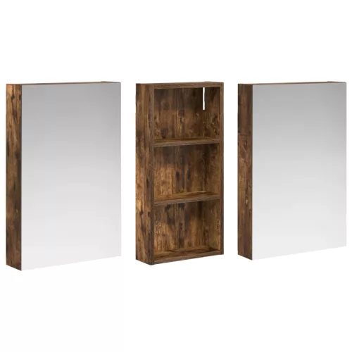  Fürdőszobai Szekrény Szett 3 pcs 110 x 10,5 x 60,5 cm Faanyag