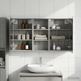    Fürdőszobai Szekrény Szett 3 pcs 110 x 10,5 x 60,5 cm Faanyag