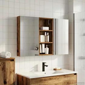    Fürdőszobai Szekrény Szett 3 pcs 110 x 10,5 x 60,5 cm Faanyag