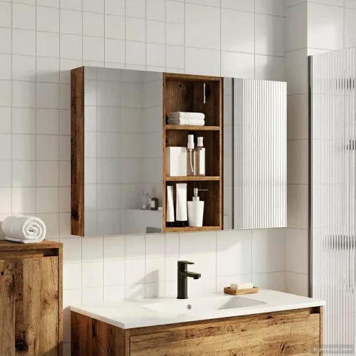  Fürdőszobai Szekrény Szett 3 pcs 110 x 10,5 x 60,5 cm Faanyag