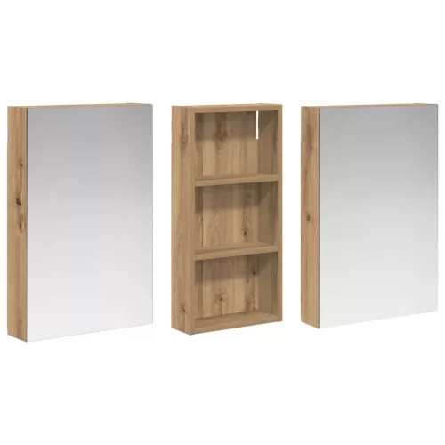  Fürdőszobai Szekrény Szett 3 pcs 110 x 10,5 x 60,5 cm Faanyag