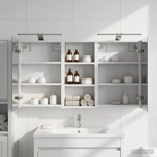  Fürdőszobai Szekrény Szett 3 pcs 110 x 10,5 x 60,5 cm Faanyag