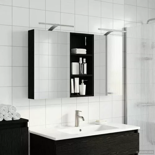  Fürdőszobai Szekrény Szett 3 pcs 110 x 10,5 x 60,5 cm Faanyag