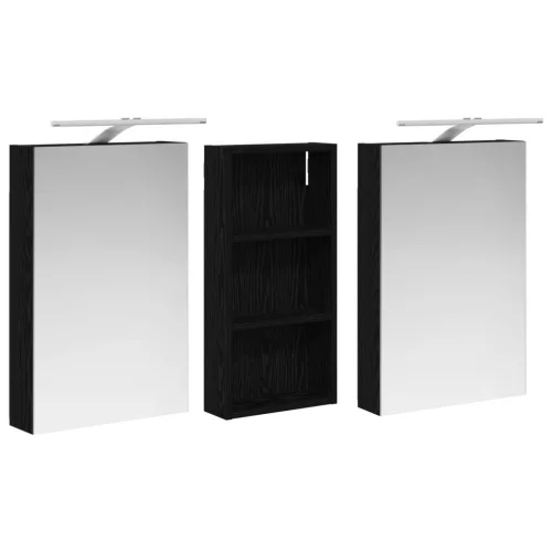  Fürdőszobai Szekrény Szett 3 pcs 110 x 10,5 x 60,5 cm Faanyag