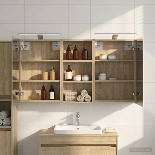  Fürdőszobai Szekrény Szett 3 pcs 110 x 10,5 x 60,5 cm Faanyag