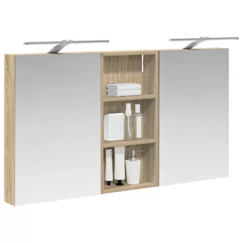  Fürdőszobai Szekrény Szett 3 pcs 110 x 10,5 x 60,5 cm Faanyag