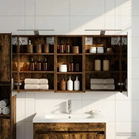    Fürdőszobai Szekrény Szett 3 pcs 110 x 10,5 x 60,5 cm Faanyag