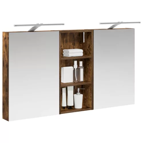  Fürdőszobai Szekrény Szett 3 pcs 110 x 10,5 x 60,5 cm Faanyag