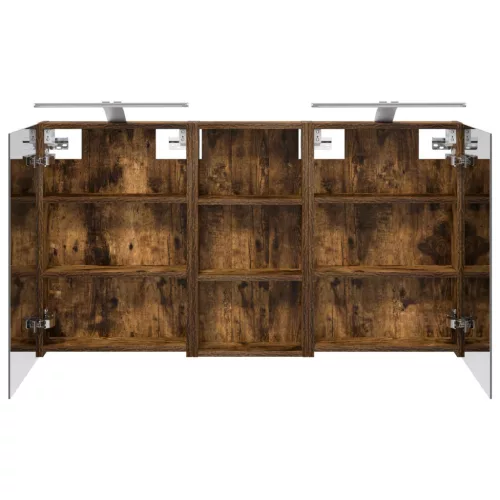  Fürdőszobai Szekrény Szett 3 pcs 110 x 10,5 x 60,5 cm Faanyag