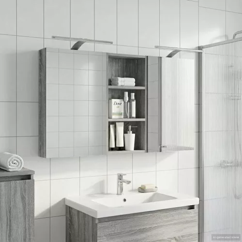  Fürdőszobai Szekrény Szett 3 pcs 110 x 10,5 x 60,5 cm Faanyag