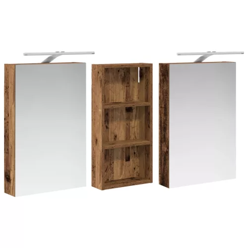  Fürdőszobai Szekrény Szett 3 pcs 110 x 10,5 x 60,5 cm Faanyag