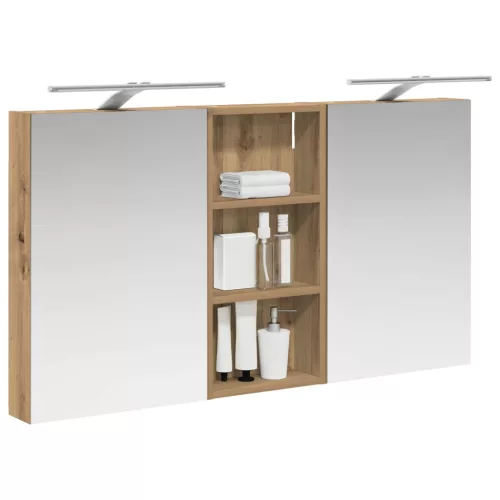  Fürdőszobai Szekrény Szett 3 pcs 110 x 10,5 x 60,5 cm Faanyag