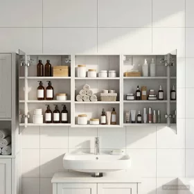    Fürdőszobai Szekrény Szett 3 pcs 120 x 10,5 x 60,5 cm Faanyag