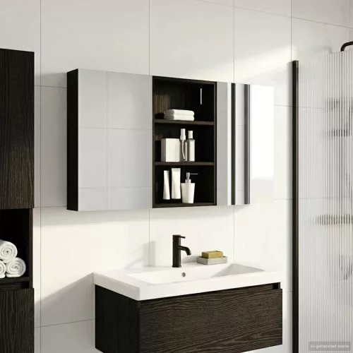  Fürdőszobai Szekrény Szett 3 pcs 120 x 10,5 x 60,5 cm Faanyag