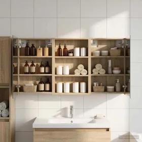    Fürdőszobai Szekrény Szett 3 pcs 120 x 10,5 x 60,5 cm Faanyag