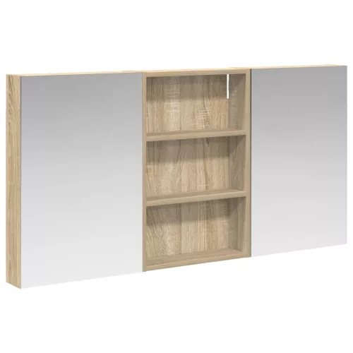  Fürdőszobai Szekrény Szett 3 pcs 120 x 10,5 x 60,5 cm Faanyag