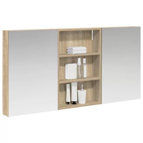  Fürdőszobai Szekrény Szett 3 pcs 120 x 10,5 x 60,5 cm Faanyag