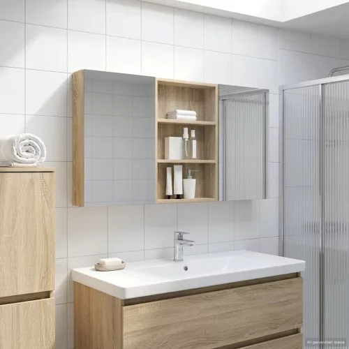  Fürdőszobai Szekrény Szett 3 pcs 120 x 10,5 x 60,5 cm Faanyag