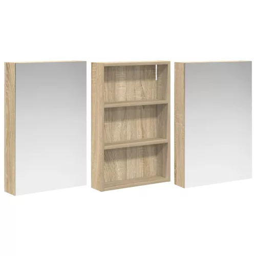  Fürdőszobai Szekrény Szett 3 pcs 120 x 10,5 x 60,5 cm Faanyag