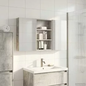    Fürdőszobai Szekrény Szett 3 pcs 120 x 10,5 x 60,5 cm Faanyag