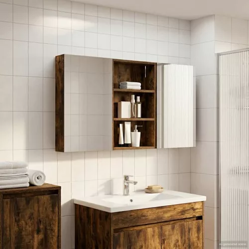  Fürdőszobai Szekrény Szett 3 pcs 120 x 10,5 x 60,5 cm Faanyag