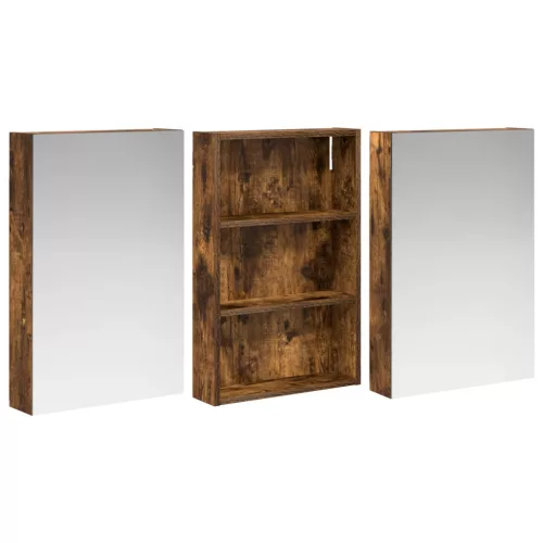  Fürdőszobai Szekrény Szett 3 pcs 120 x 10,5 x 60,5 cm Faanyag