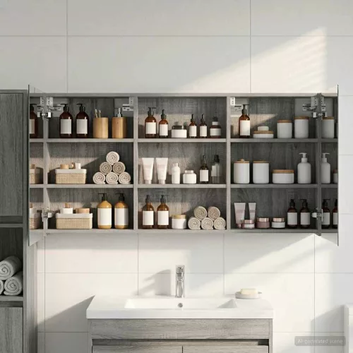  Fürdőszobai Szekrény Szett 3 pcs 120 x 10,5 x 60,5 cm Faanyag