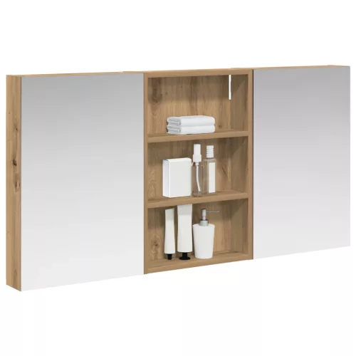  Fürdőszobai Szekrény Szett 3 pcs 120 x 10,5 x 60,5 cm Faanyag