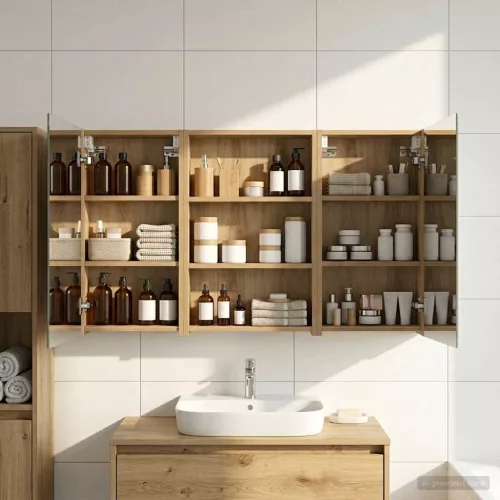  Fürdőszobai Szekrény Szett 3 pcs 120 x 10,5 x 60,5 cm Faanyag