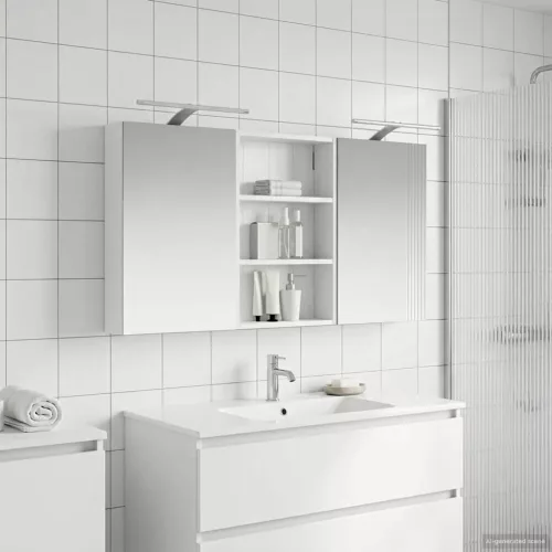  Fürdőszobai Szekrény Szett 3 pcs 120 x 10,5 x 60,5 cm Faanyag