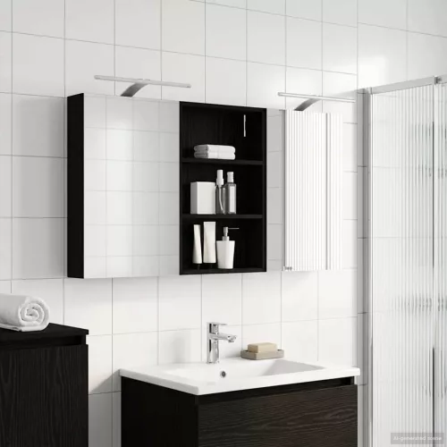  Fürdőszobai Szekrény Szett 3 pcs 120 x 10,5 x 60,5 cm Faanyag