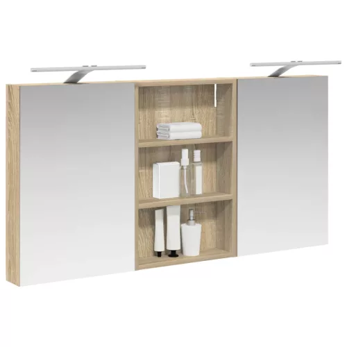  Fürdőszobai Szekrény Szett 3 pcs 120 x 10,5 x 60,5 cm Faanyag