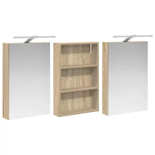  Fürdőszobai Szekrény Szett 3 pcs 120 x 10,5 x 60,5 cm Faanyag