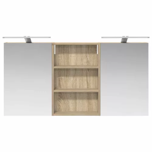  Fürdőszobai Szekrény Szett 3 pcs 120 x 10,5 x 60,5 cm Faanyag