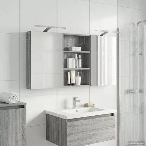  Fürdőszobai Szekrény Szett 3 pcs 120 x 10,5 x 60,5 cm Faanyag