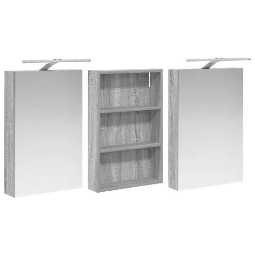  Fürdőszobai Szekrény Szett 3 pcs 120 x 10,5 x 60,5 cm Faanyag