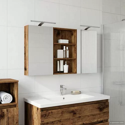  Fürdőszobai Szekrény Szett 3 pcs 120 x 10,5 x 60,5 cm Faanyag