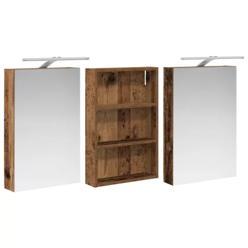  Fürdőszobai Szekrény Szett 3 pcs 120 x 10,5 x 60,5 cm Faanyag