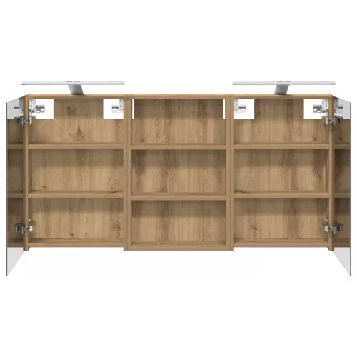  Fürdőszobai Szekrény Szett 3 pcs 120 x 10,5 x 60,5 cm Faanyag