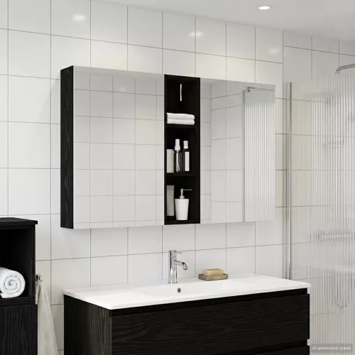  Fürdőszobai Szekrény Szett 3 pcs 120 x 14,5 x 70 cm Faanyag