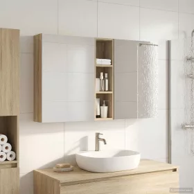    Fürdőszobai Szekrény Szett 3 pcs 120 x 14,5 x 70 cm Faanyag