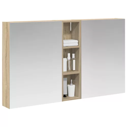  Fürdőszobai Szekrény Szett 3 pcs 120 x 14,5 x 70 cm Faanyag