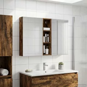    Fürdőszobai Szekrény Szett 3 pcs 120 x 14,5 x 70 cm Faanyag