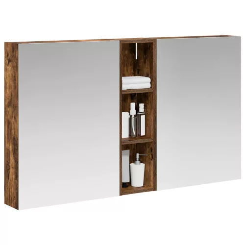  Fürdőszobai Szekrény Szett 3 pcs 120 x 14,5 x 70 cm Faanyag