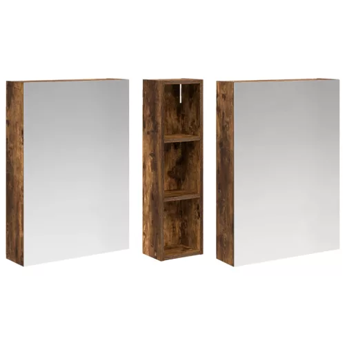  Fürdőszobai Szekrény Szett 3 pcs 120 x 14,5 x 70 cm Faanyag